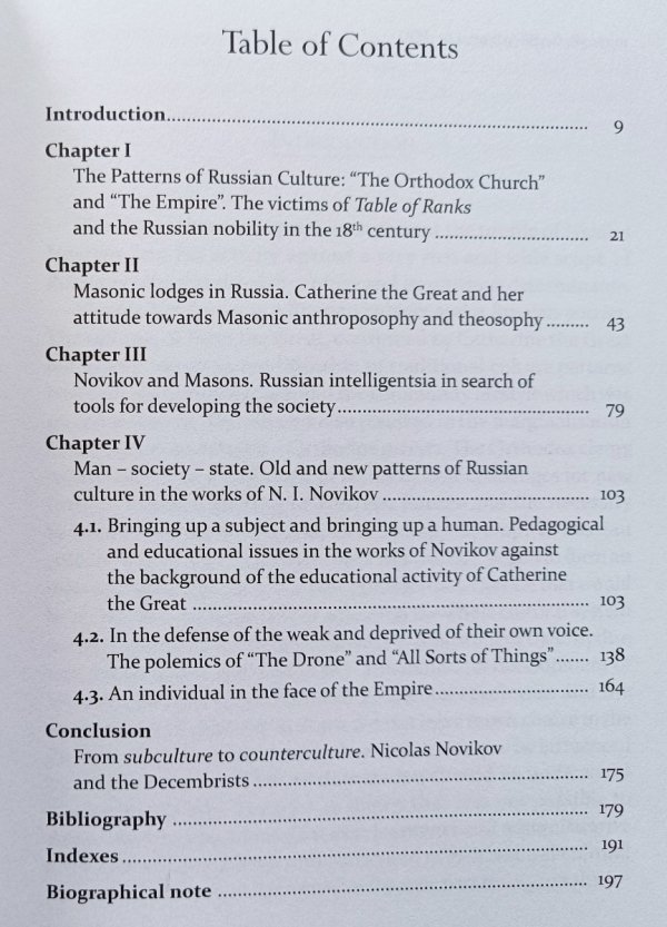 A Russian Mason on the Paths of his Native Culture: The Case Study of Nicolas Novikov