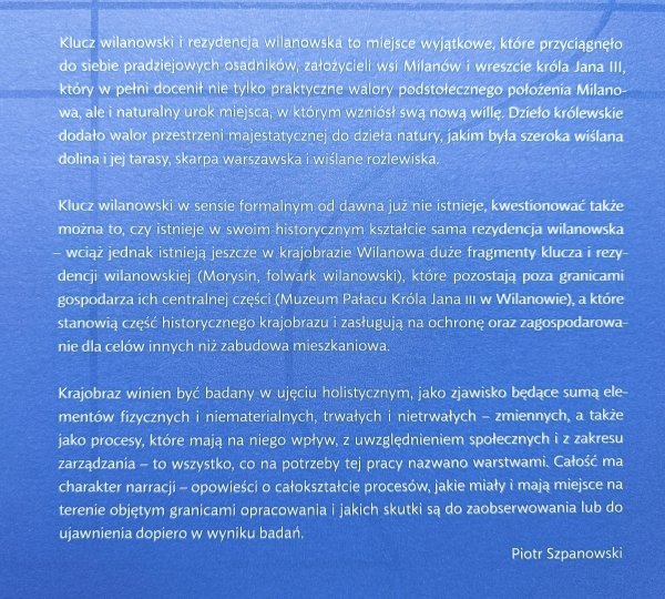 Piotr Szpanowski Warstwy krajobrazu klucza wilanowskiego
