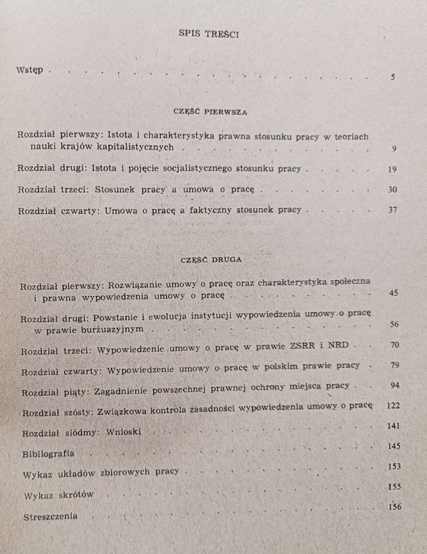 Antoni Walas Prawo wypowiedzenia umowy o pracę