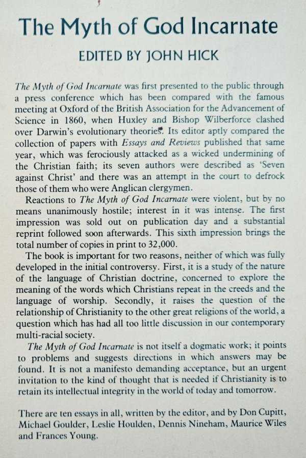 edited by John Hick The Myth of God Incarnate