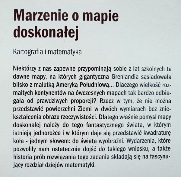 Marzenie o mapie doskonałej. Kartografia i matematyka