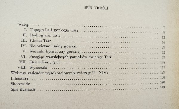 Józef Fudakowski Świat zwierzęcy Tatr