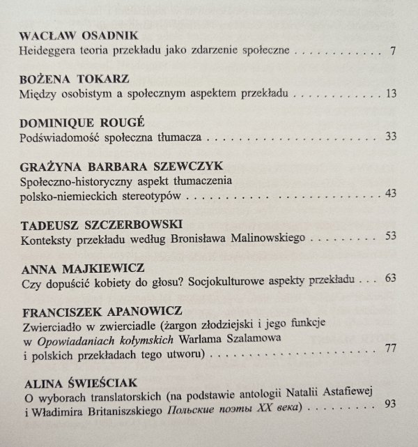 Socjologiczne aspekty przekładu