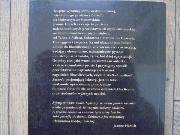 Jeanne Hersch • Wielcy myśliciele Zachodu. Dzieje filozoficznego zdziwienia