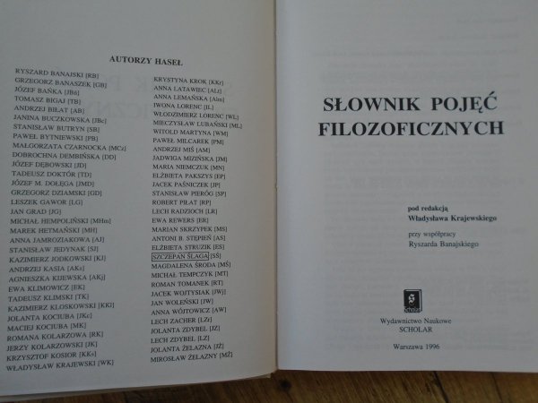 red. Władysław Krajewski • Słownik pojęć filozoficznych