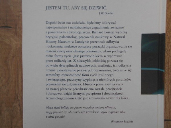 Richard Fortey • Życie, nieautoryzowana biografia. Historia pierwszych czterech miliardów lat życia na ziemi