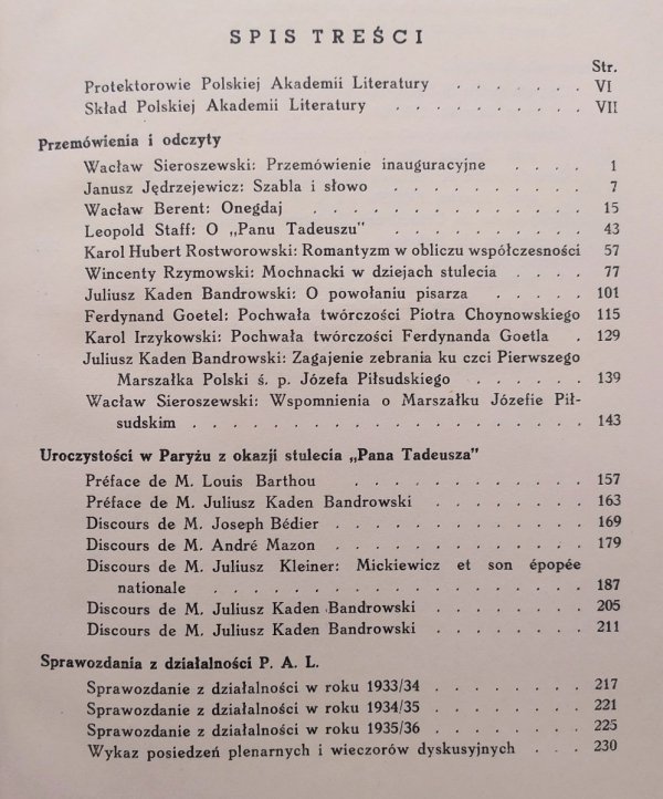 Rocznik Polskiej Akademii Literatury 1933-1936