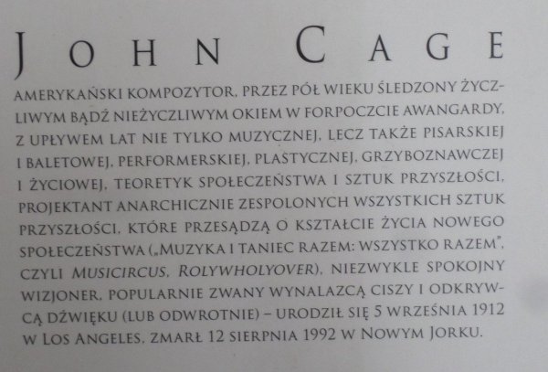 John Cage • Przeludnienie i sztuka
