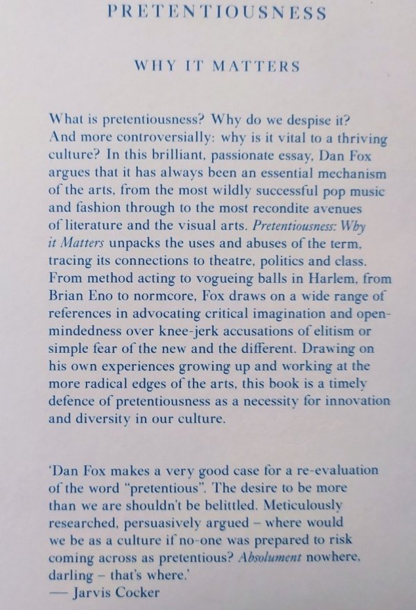 Dan Fox Pretentiousness: Why it Matters