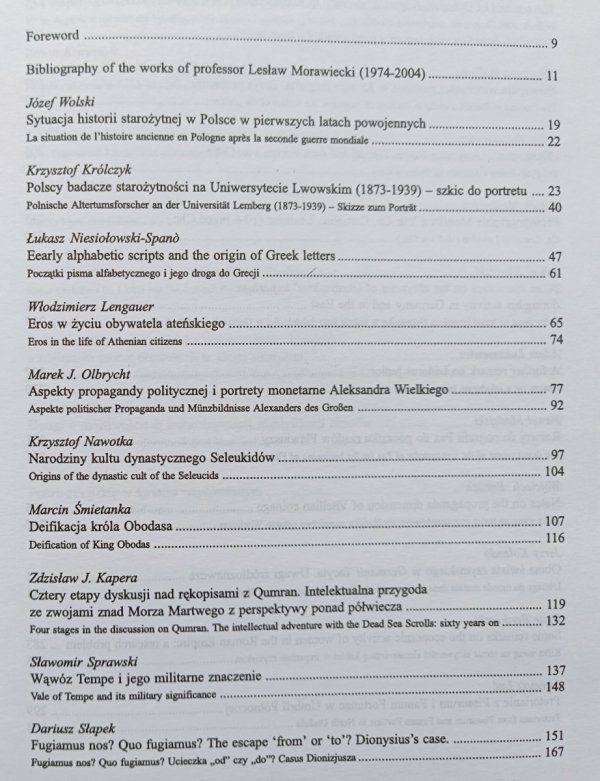 Haec mihi in animis vestris templa: Studia Classica in Memory of Professor Lesław Morawiecki