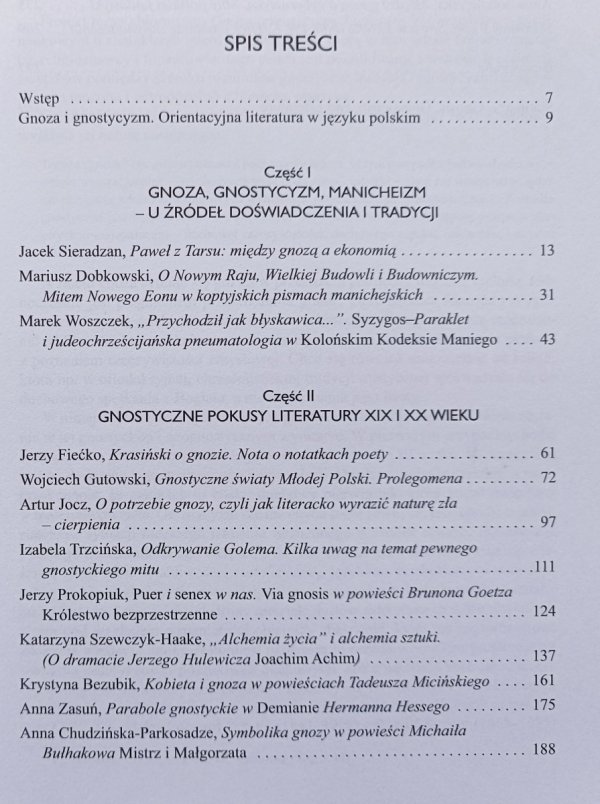 Gnoza, gnostycyzm, literatura