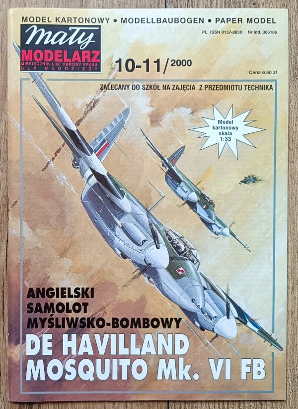 Mały Modelarz 10-11/2000 / Angielski samolot De Havilland Mosquito Mk. VI FB