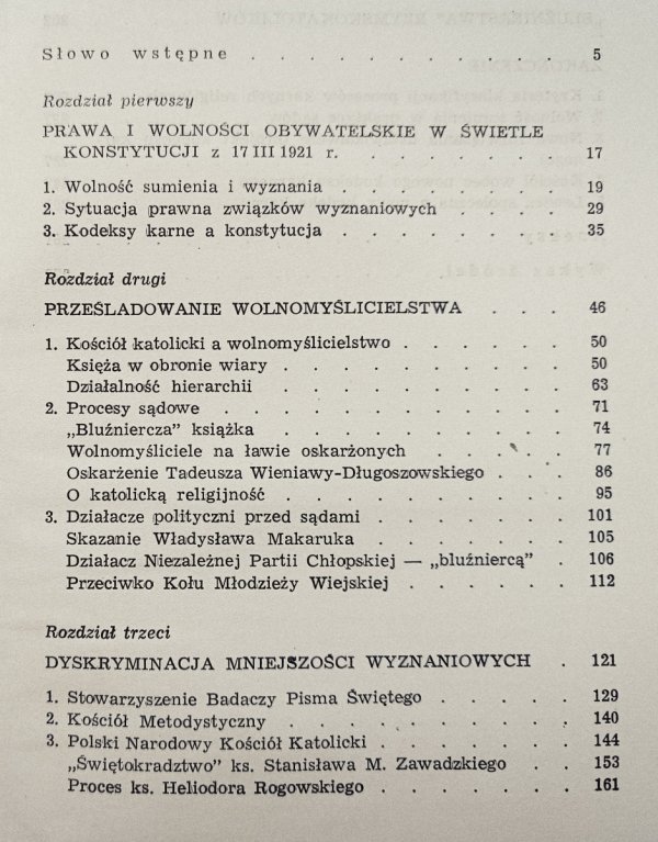 Michał T. Staszewski Wolność sumienia przed trybunałem II Rzeczypospolitej