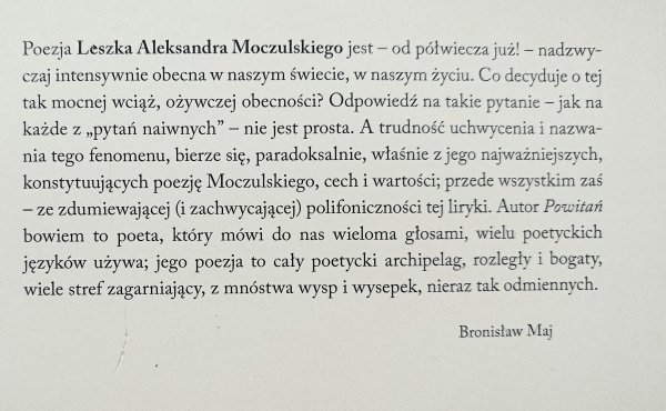 Zbigniew Fałtynowicz Odwitania z poetą. Leszek Aleksander Moczulski