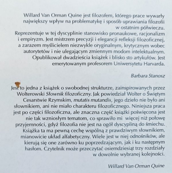 Willard Van Orman Quine Różności. Słownik prawie filozoficzny