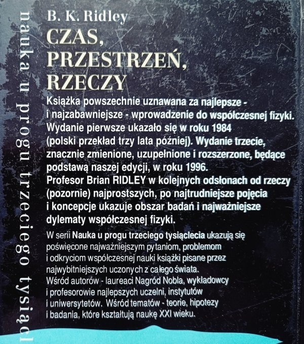 B.K. Ridley Czas, przestrzeń, rzeczy