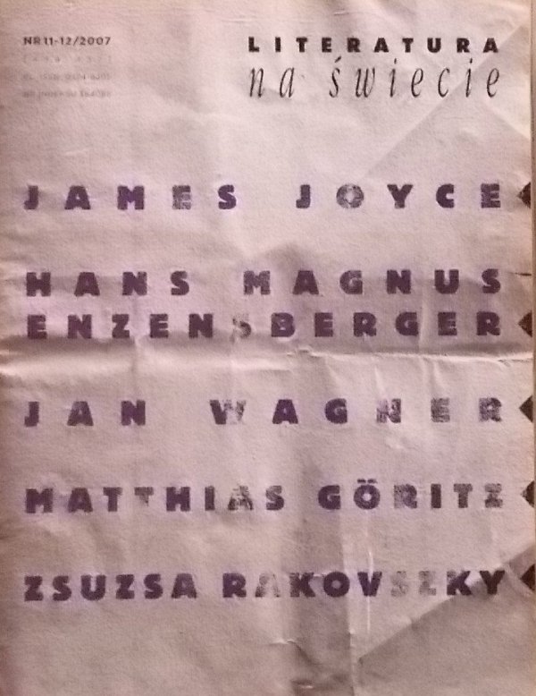 Literatura na świecie 11-12/2007 • James Joyce, Hans Magnus Enzensberger