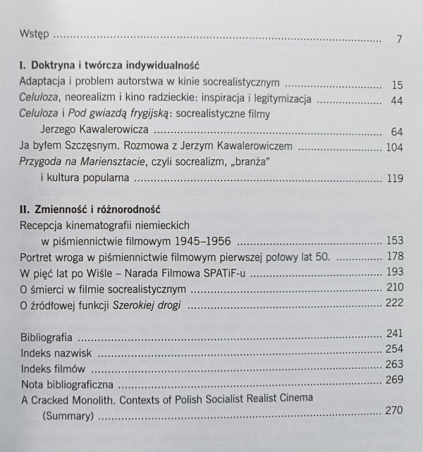 Piotr Zwierzchowski Pęknięty monolit: konteksty polskiego kina socrealistycznego