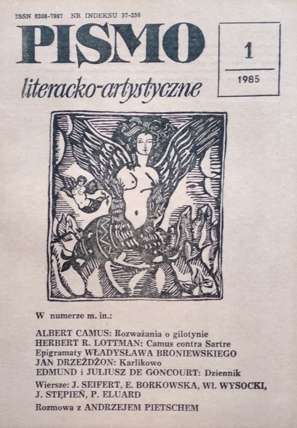 Pismo literacko-artystyczne 1/1985 • Albert Camus, Włodzimierz Wysocki, 