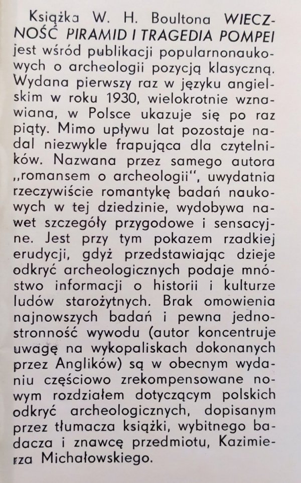 W.H. Boulton Wieczność piramid i tragedia Pompei