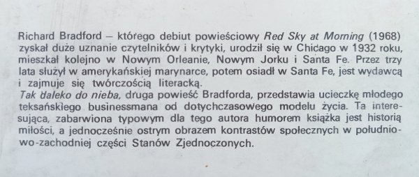 Richard Bradford Tak daleko od nieba