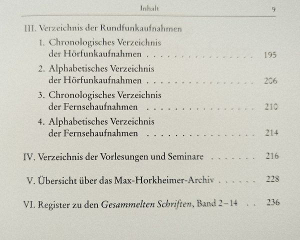 Max Horkheimer Gesammelte Schriften Band 19: Nachtrage, Verzeichnisse und Register