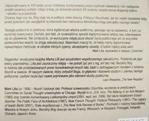 Mark Lilla Bezsilny Bóg. Religia, polityka i nowoczesny Zachód
