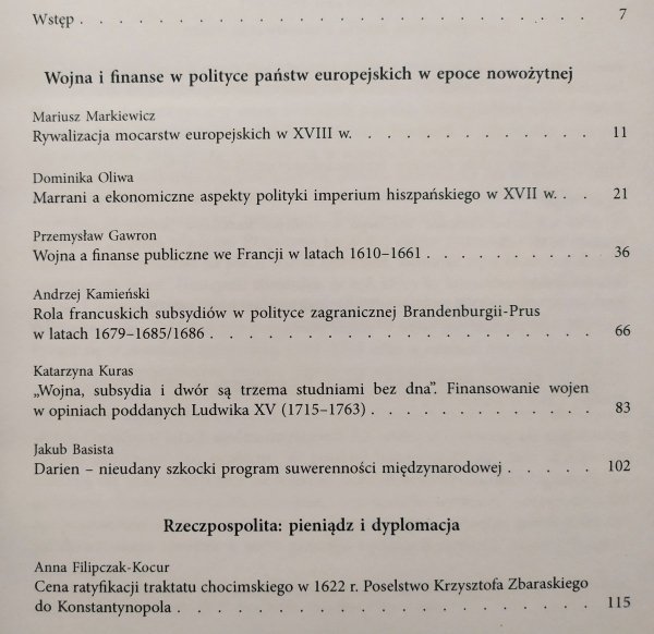 Pecunia nervus belli. Z dziejów dyplomacji i stosunków międzynarodowych w XV-XVIII wieku