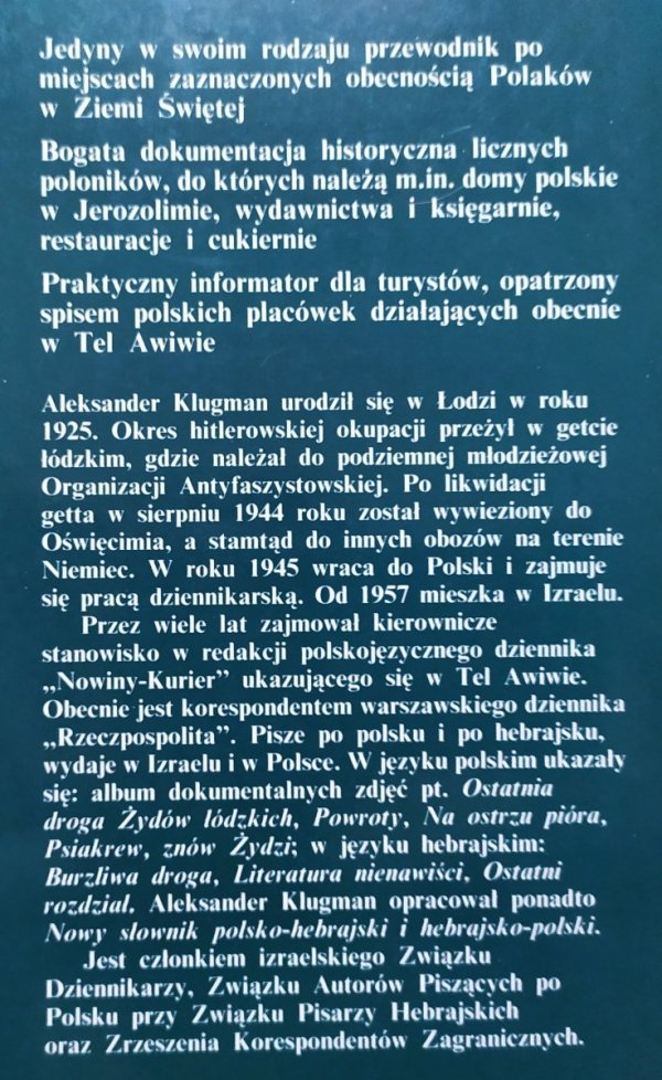 Aleksander Klugman Polonica w Ziemi Świętej