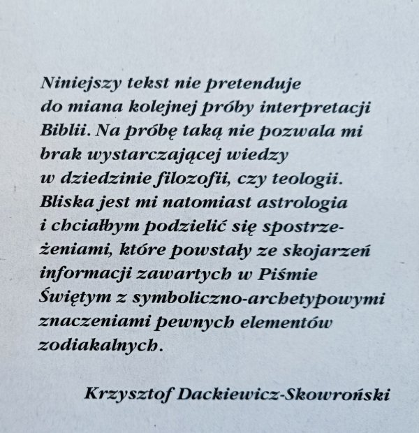 Symbolika zodiaku a fragmenty Biblii