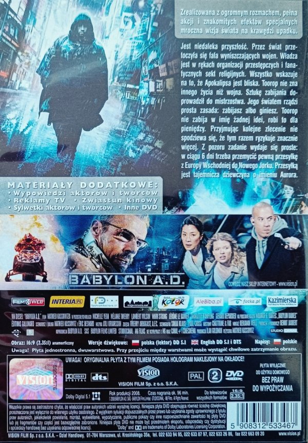 Mathieu Kassovitz Babylon A.D. DVD