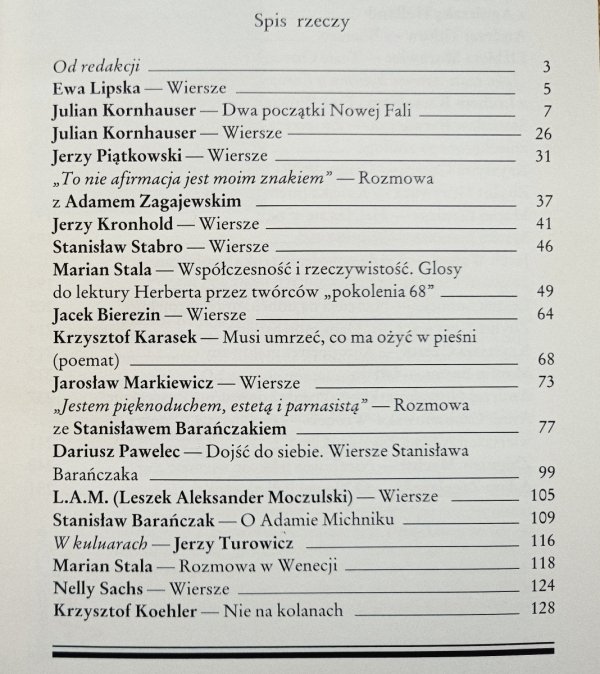 Nagłos 4 (29) 1991 Barańczak, Krynicki, Lipska, Moczulski