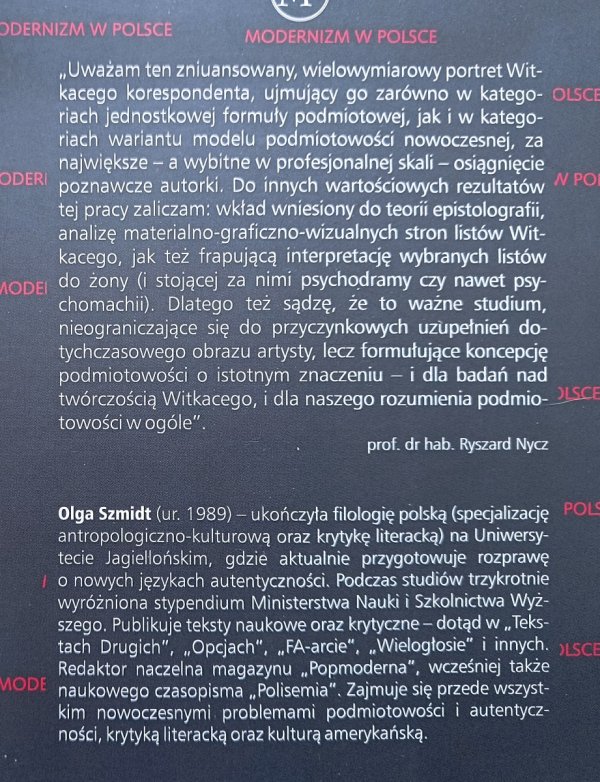 Olga Szmidt Korespondent Witkacy