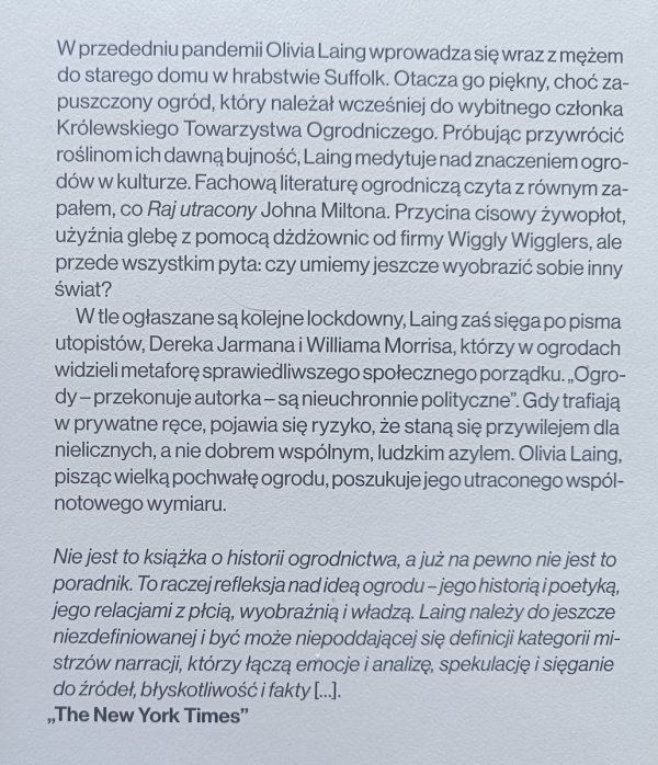 Olivia Laing Ogród poza czasem