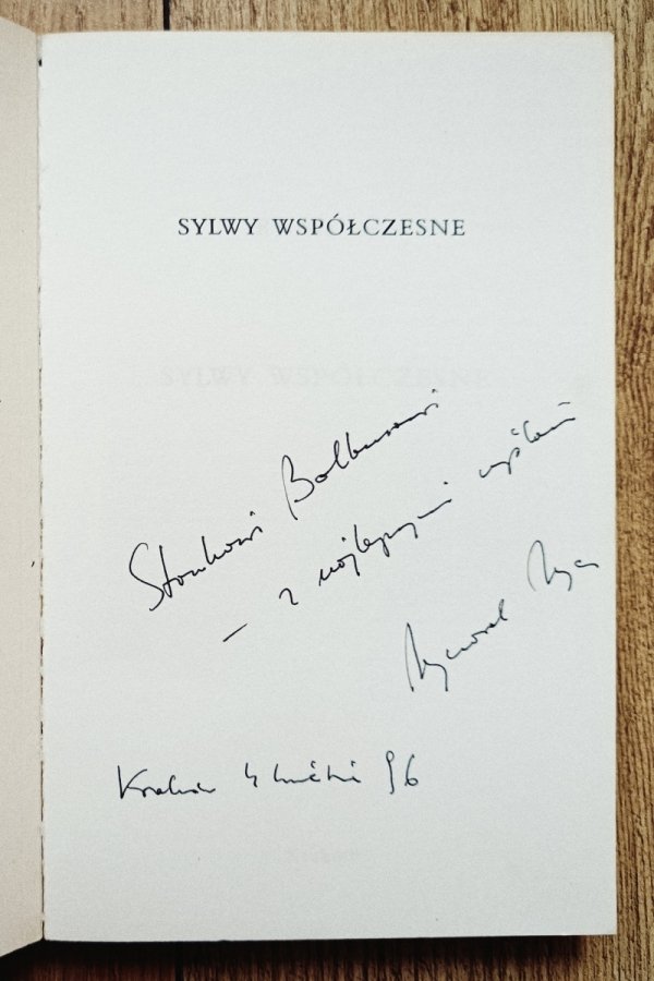 Ryszard Nycz Sylwy współczesne [dedykacja autorska]