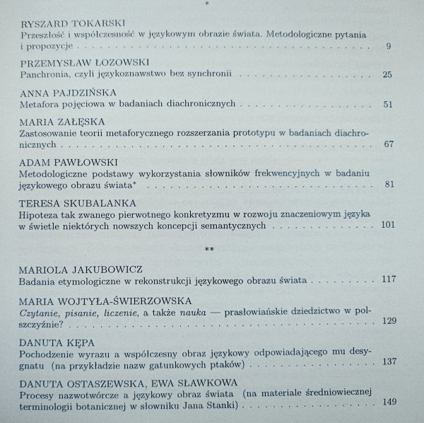 Przeszłość w językowym obrazie świata