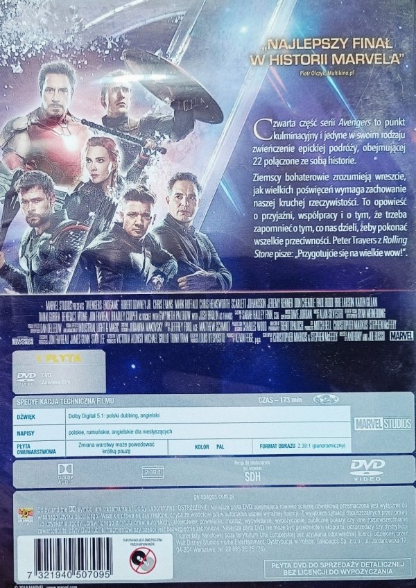 Joe Russo Avengers: Koniec gry DVD