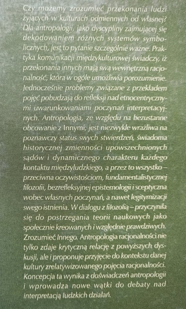 Michał Buchowski Zrozumieć Innego. Antropologia racjonalności