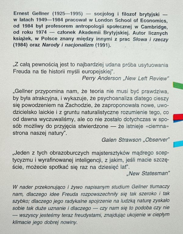 Ernest Gellner Uwodzicielski urok psychoanalizy czyli chytrość antyrozumu