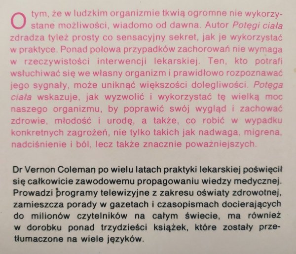 Vernon Coleman Potęga ciała