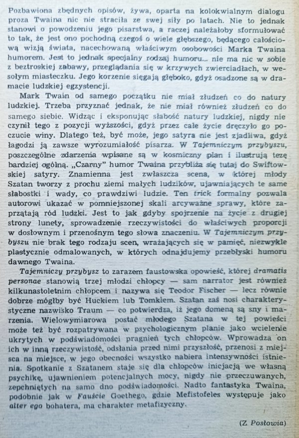 Mark Twain Tajemniczy przybysz