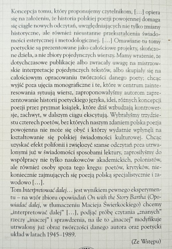 Alina Świeściak Interpretować dalej. Najważniejsze polskie książki poetyckie lat 1945-1989