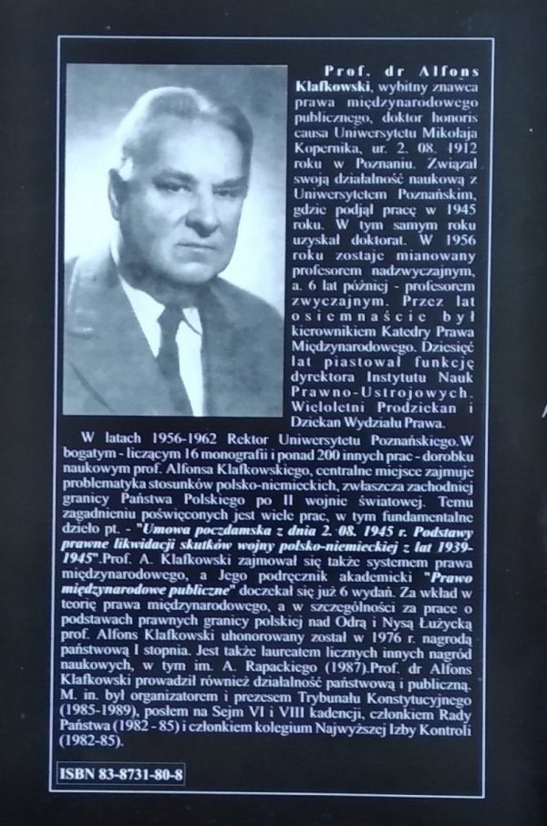 Alfons Klafkowski Ekspertyza podstaw prawnych roszczeń indywidualnych o odszkodowania wojenne