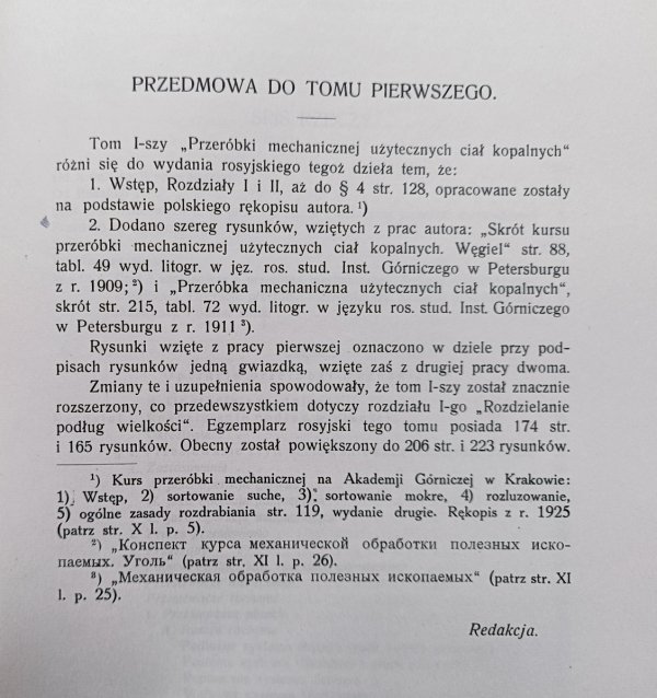 Henryk Czeczott Przeróbka mechaniczna użytecznych ciał kopalnych tom 1: sortowanie i rozluzowanie / 1930
