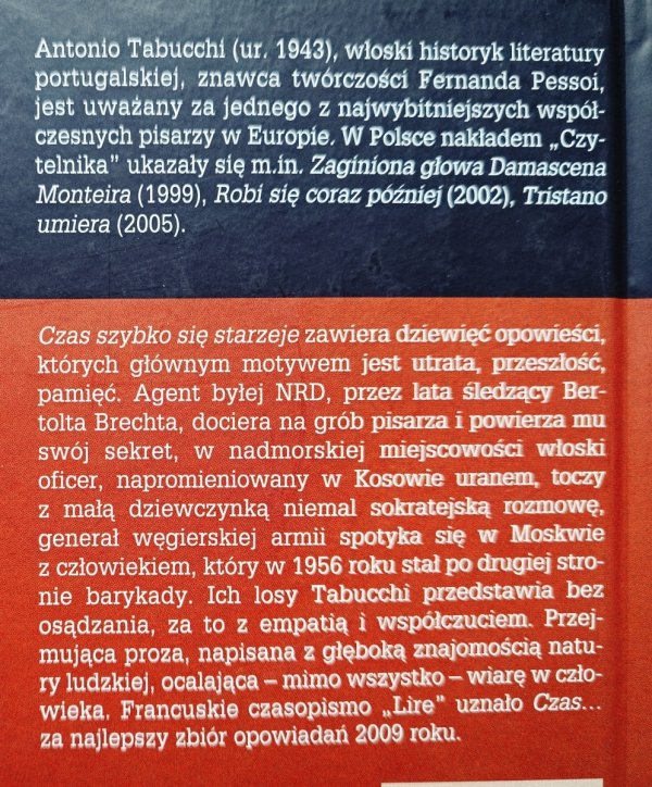 Antonio Tabucchi Czas szybko się starzeje