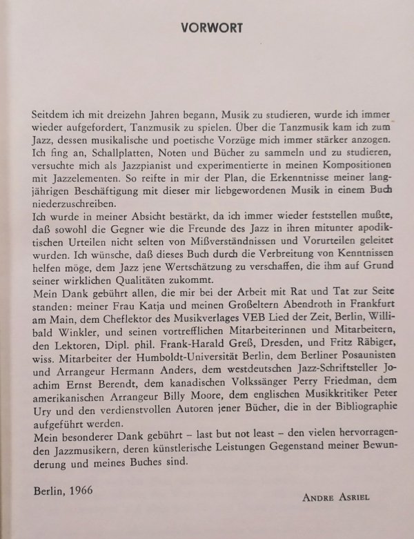 Andre Asriel Jazz. Analysen und aspekte