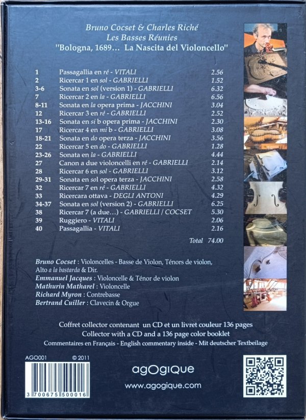 Domenico Gabrielli, Bruno Cocset, Les Basses Reunies La Nascita del Violoncello CD
