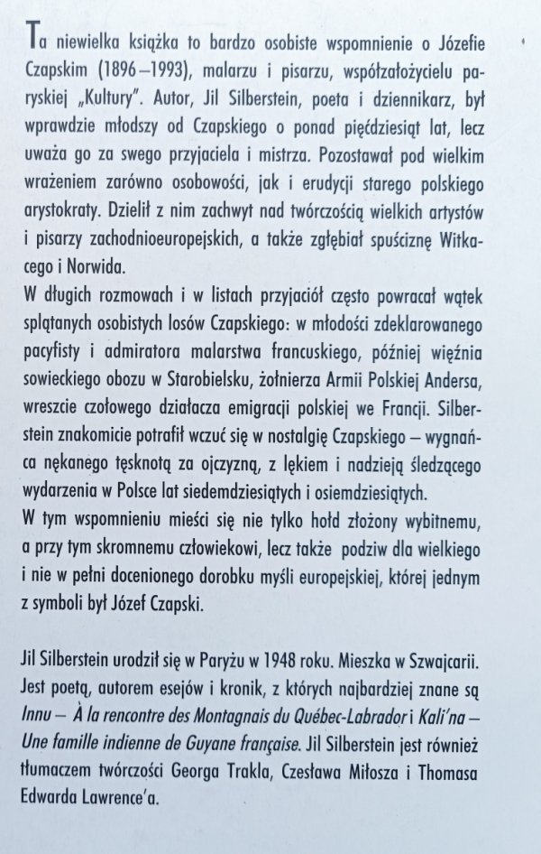 Jil Silberstein Józef Czapski. Tumult i olśnienia