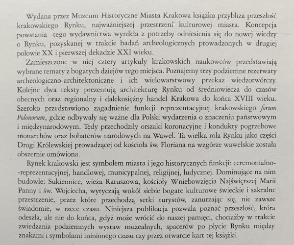 Rynek krakowski odkryty na nowo
