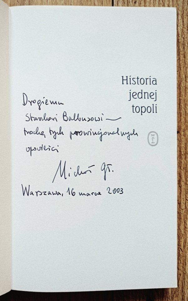 Michał Głowiński Historia jednej topoli